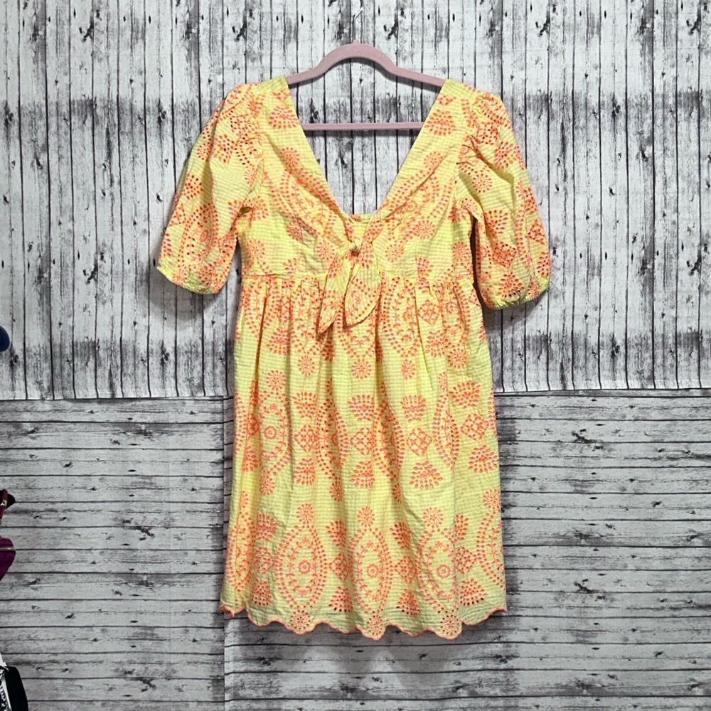 Lilly Pulitzer Sarafina Short Sleeve Dress Gingham Seersucker Island